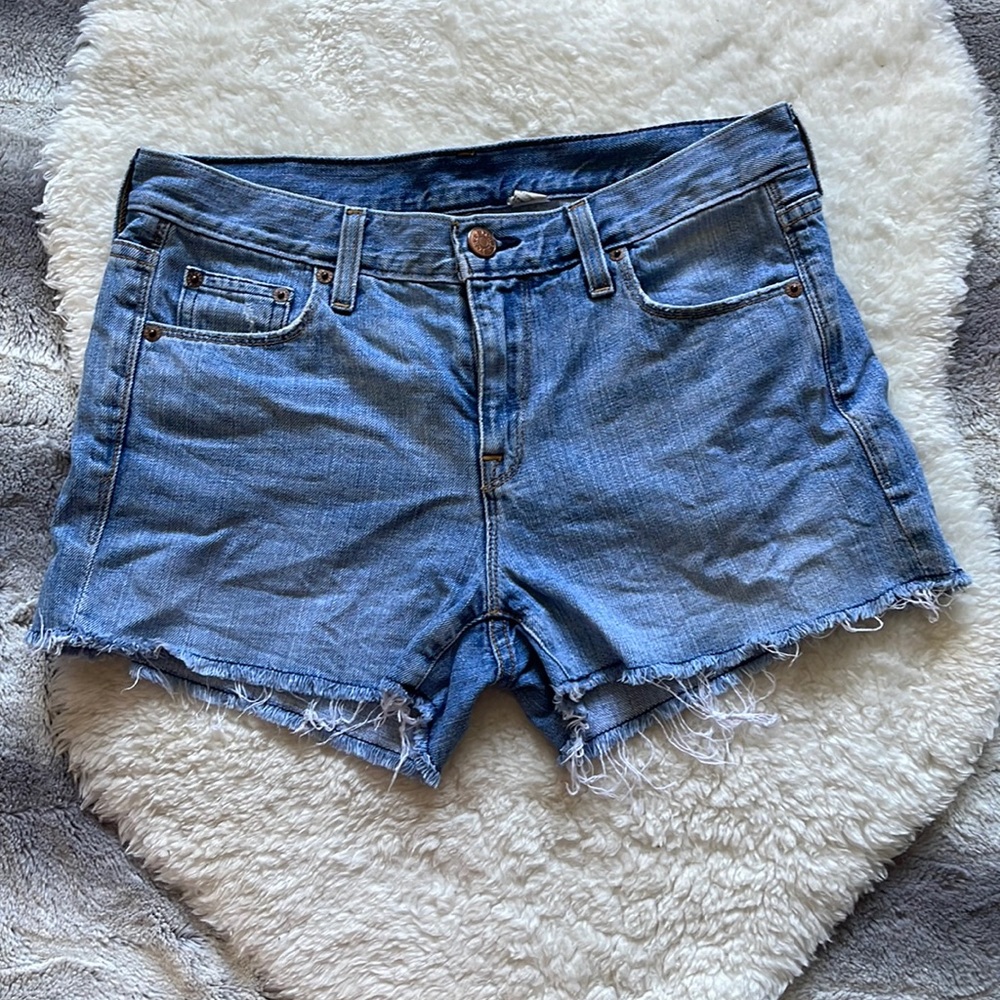 J. Crew Hemmed Raw Edge Light Denim Shorts